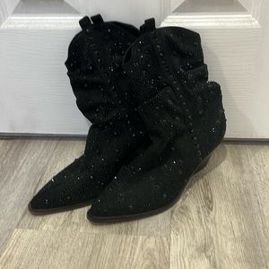 Jessica Simpson black sparkle boots 6.5 M